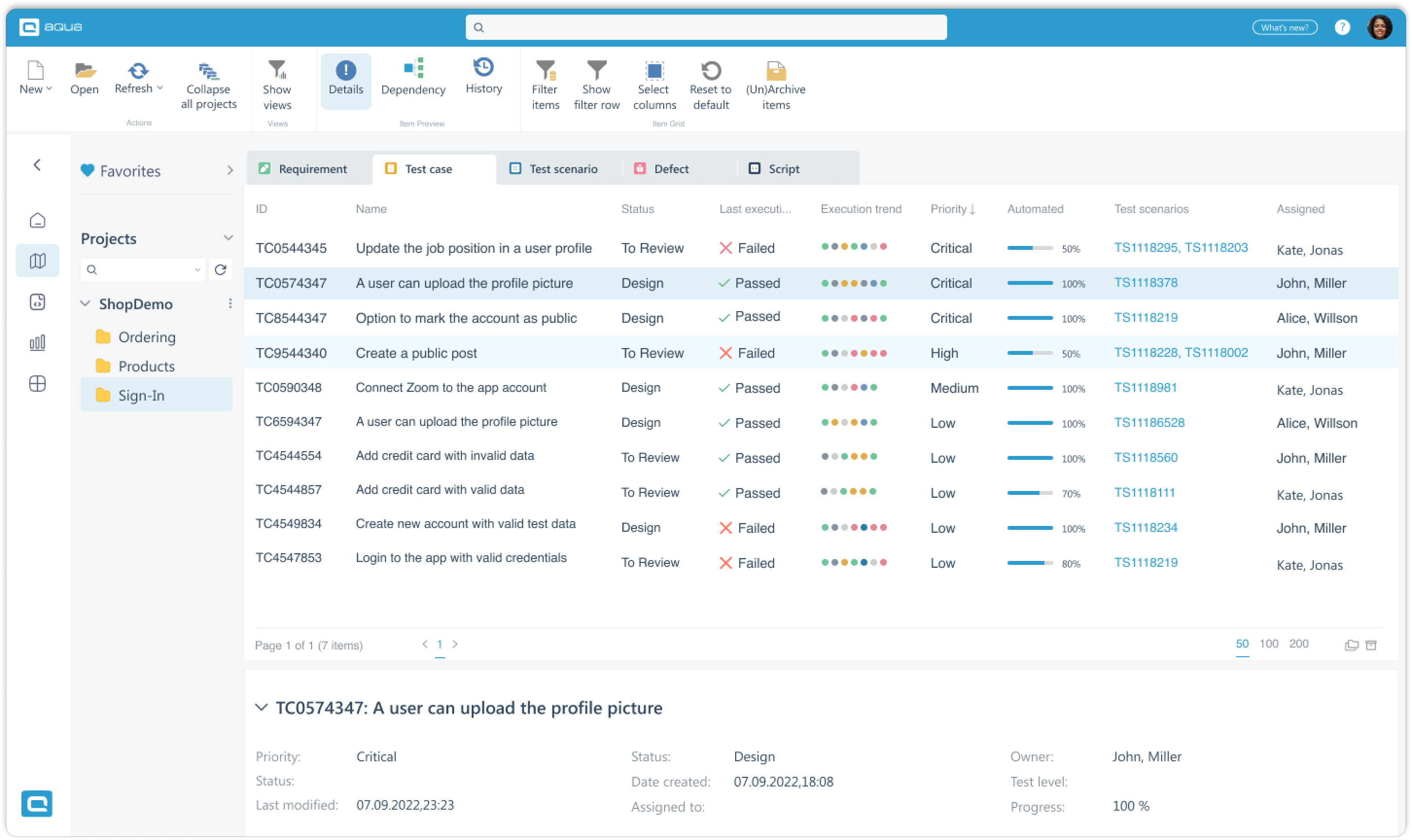 Aqua ALM - AI-powered test management with compliance focus