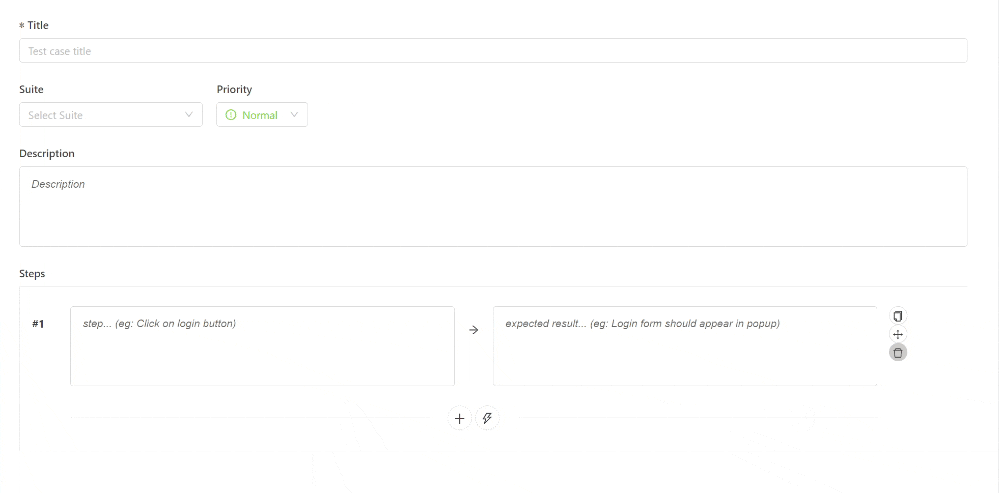 Add reusable steps to the test case in TestCollab