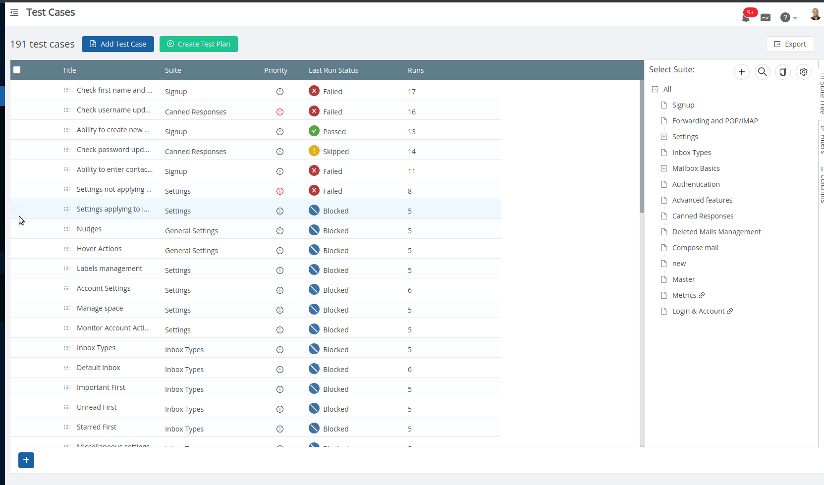 Adding multiple test cases to a pre-existing test plan in TestCollab