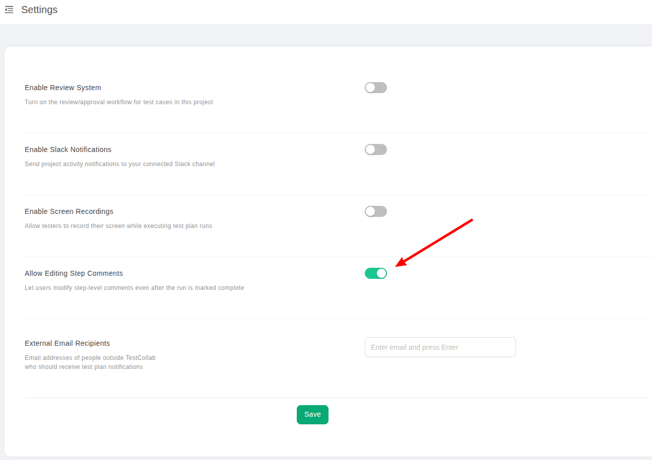 Allowing editing of step comments in TestCollab