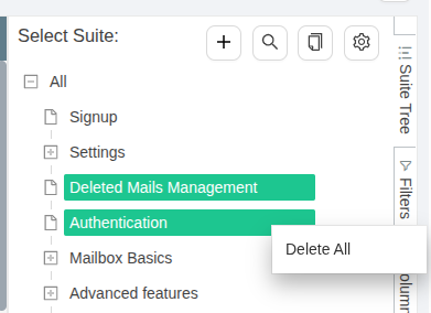 Bulk delete test suite in TestCollab