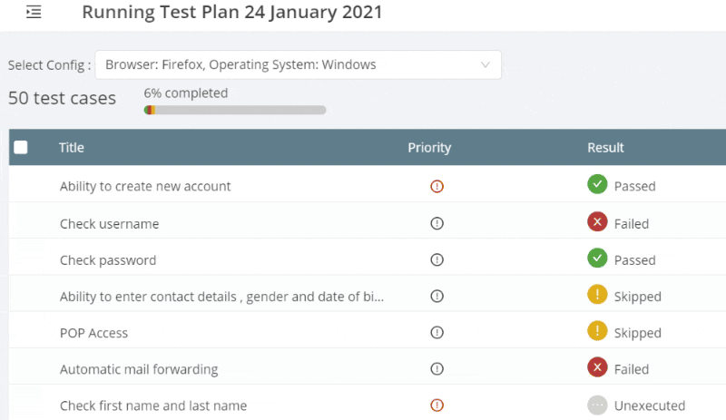 Switch to other test plan configuration in TestCollab