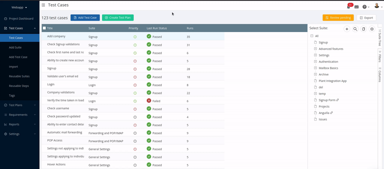 Copying single test case in TestCollab