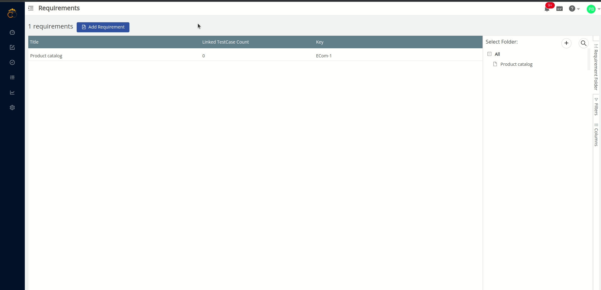 Deleting an inbuilt requirement in a TestCollab project