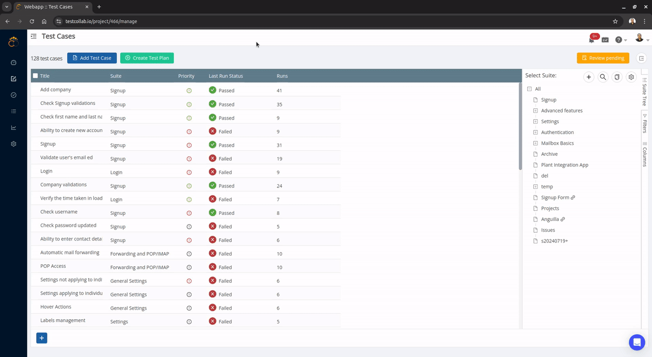 Generate test case report from TestCollab in CSV or PDF format