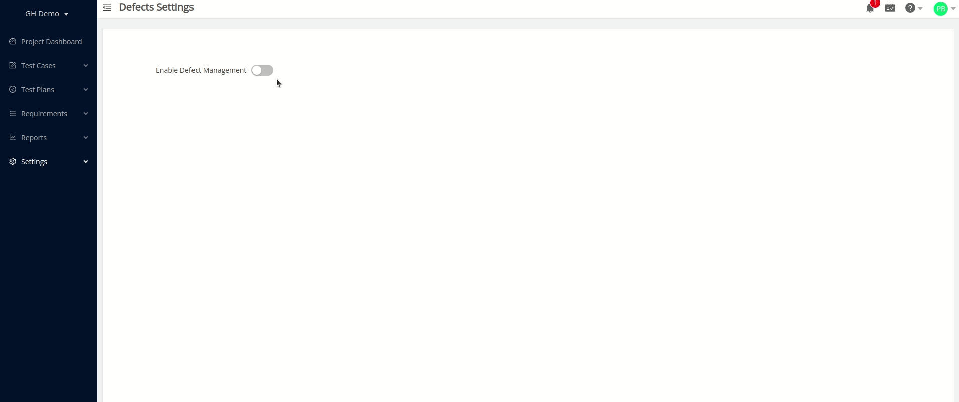 Configuring Github as a defects manager in a TestCollab project