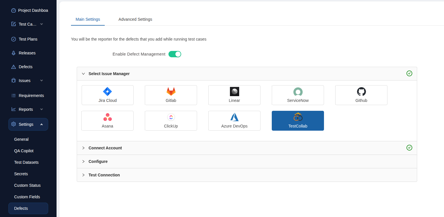 Issues Management in TestCollab