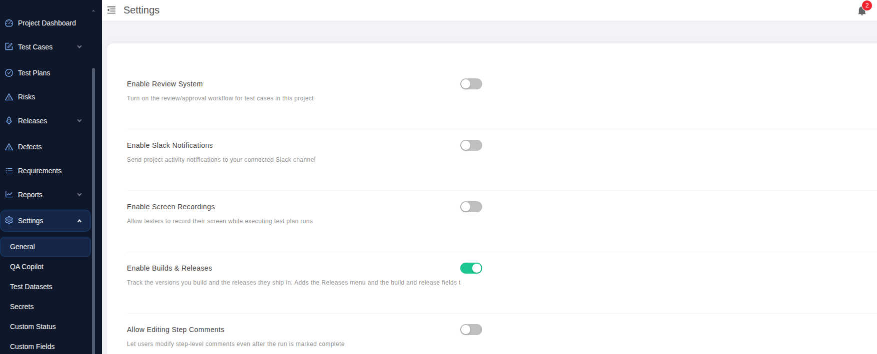 Release & Builds in TestCollab