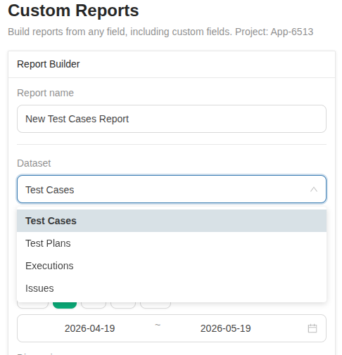 Custom reports in TestCollab