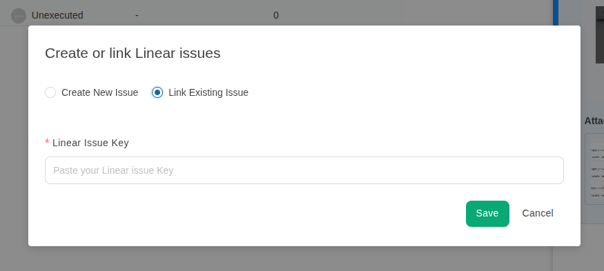 Linear integration in TestCollab