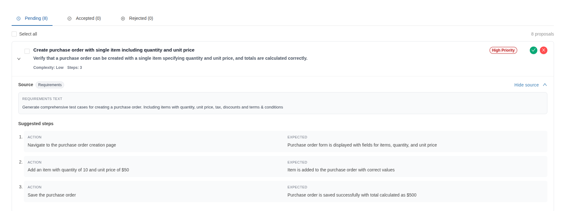 Generating test cases from QA Copilot in TestCollab