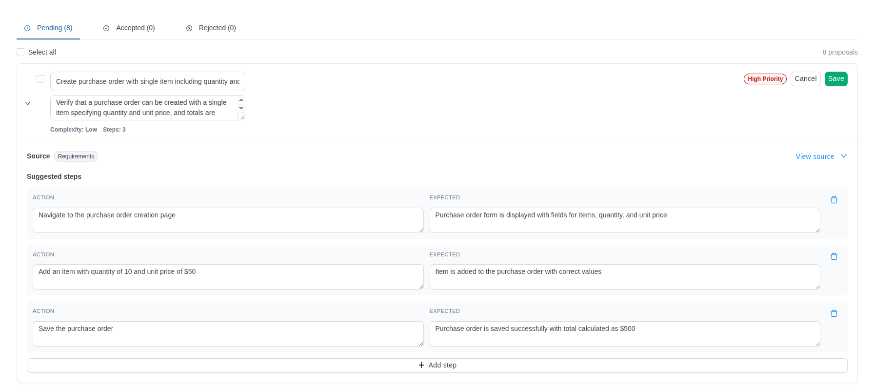 Generating test cases from QA Copilot in TestCollab