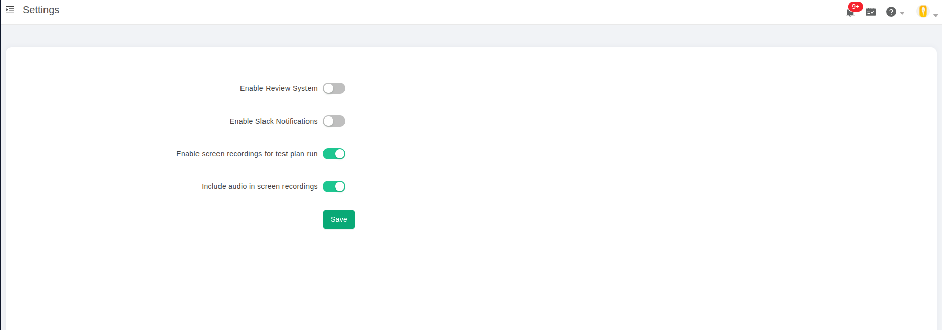Screen recording in TestCollab