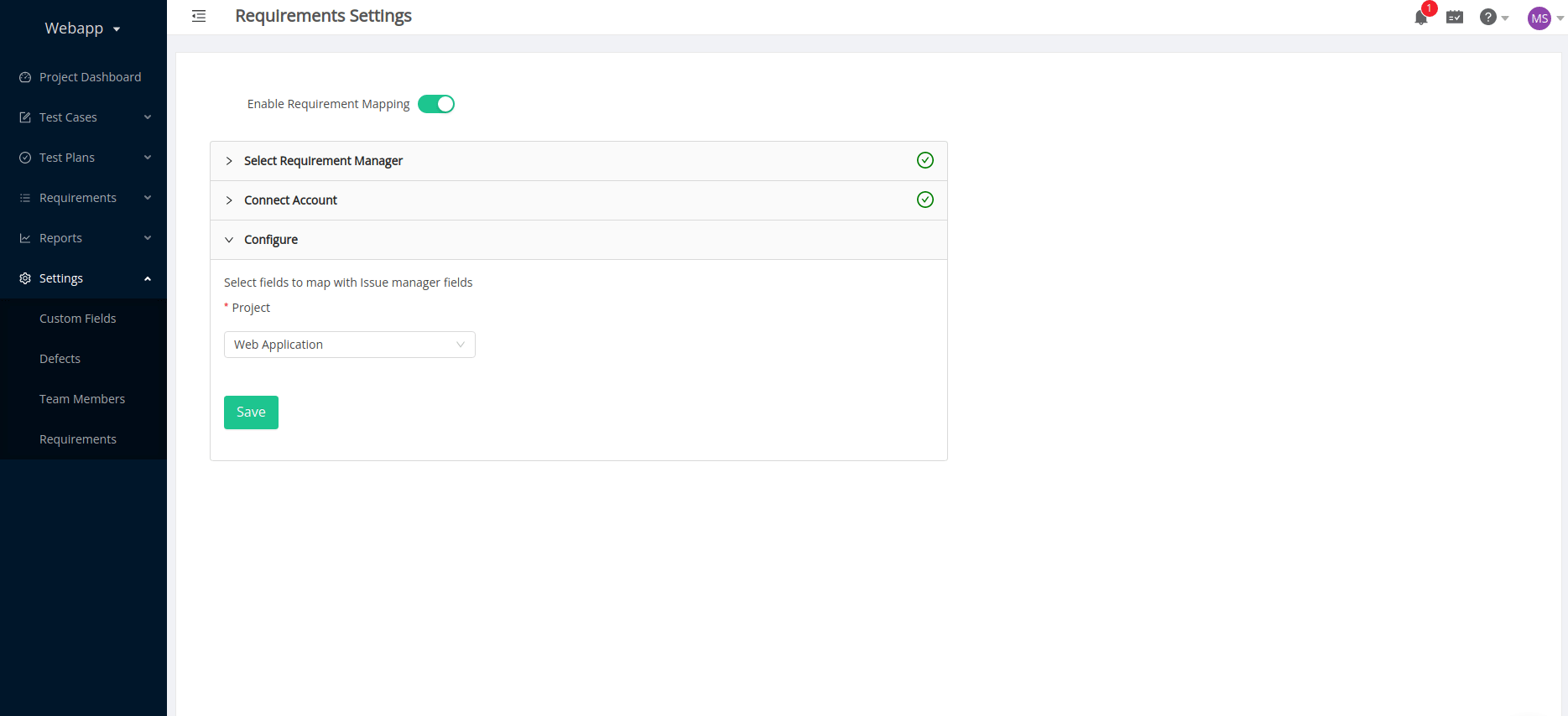 Configuring Gitlab as a source of requirements in a TestCollab project