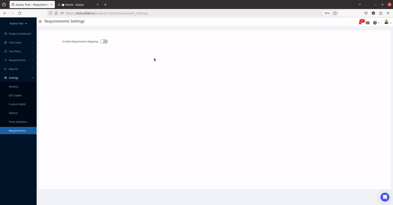 Configure Asana as source of requirements in TestCollab