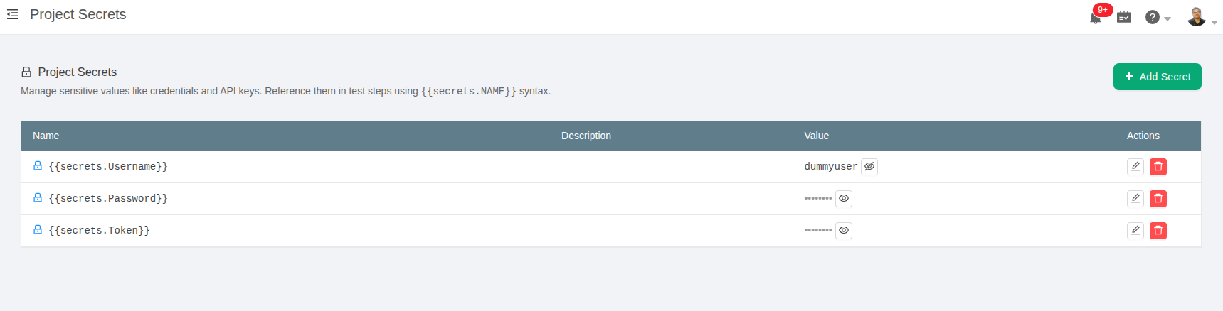 Store and use credentials in TestCollab