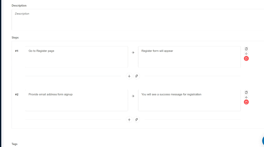 Save current steps as reusable steps in TestCollab project