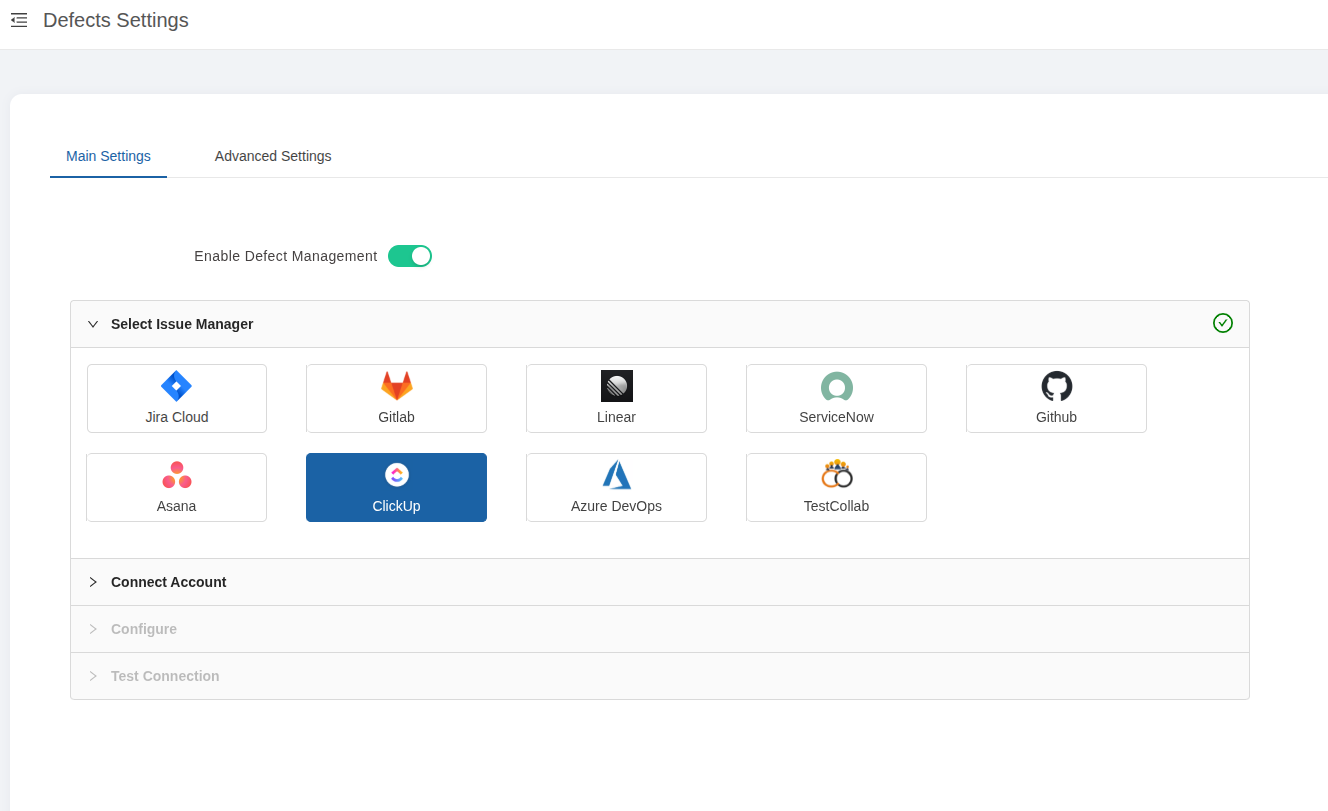 Clickup integration in TestCollab