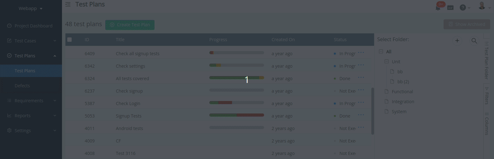 Sharing a test plan publicly in TestCollab