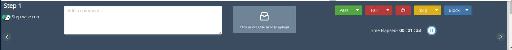 The run bar in TestCollab