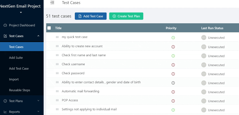 Adding a new test suite in a TestCollab project