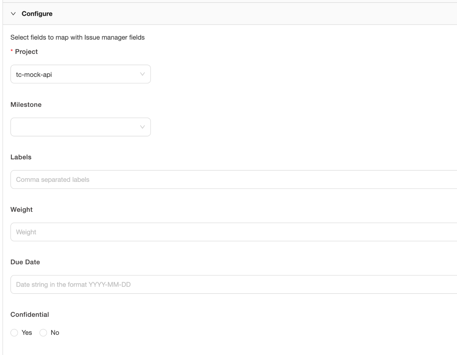 GitLab integration field mapping configuration in TestCollab