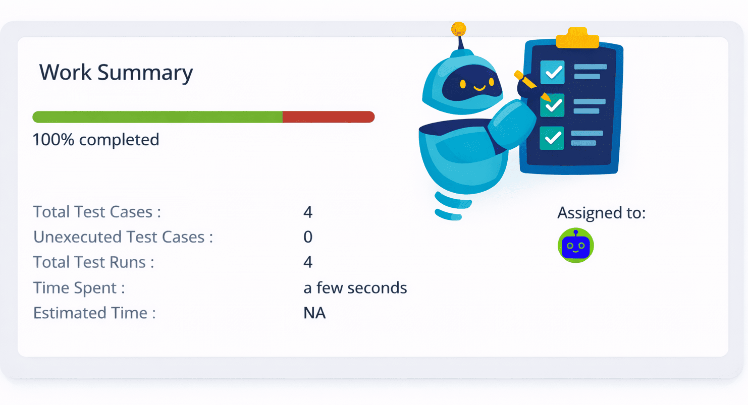 Test results with screenshots and logs