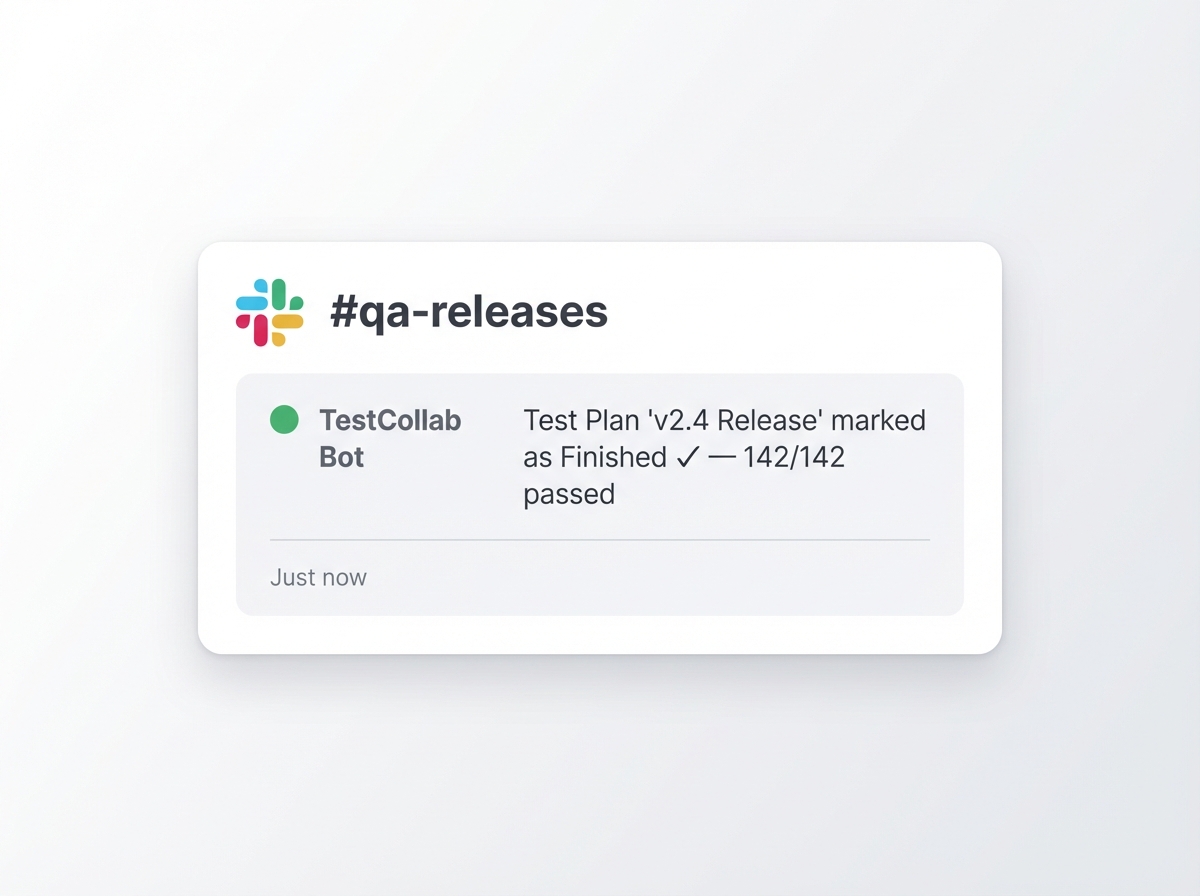 Slack notifications for test plan updates